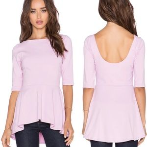 🏖️ Susana Monaco Low Back Peplum Flare Top